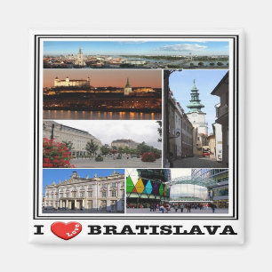 zSK012 BRATISLAVA "I LOVE", Slovakia, Fridge Magnet