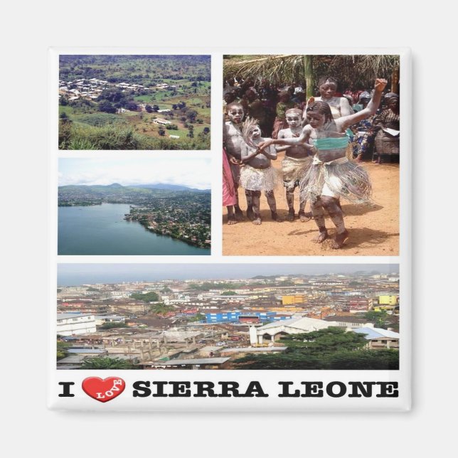 zSL006 SIERRA LEONE, I Love, Mosaic,Africa, Fridge Magnet (Front)