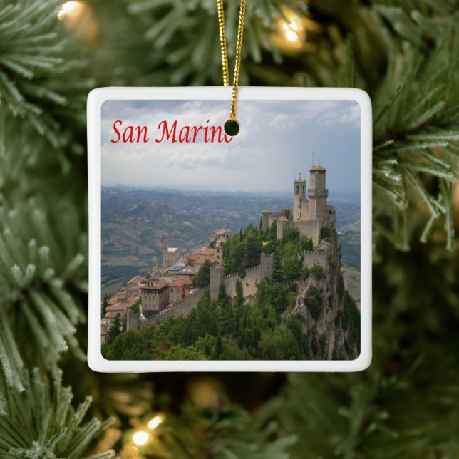 zSM007 MONTE TITANO panorama, San Marino, Ceramic Ornament (Tree)