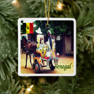 zSN003 SENEGAL, Buggy Taxi, Africa, Ceramic Ornament