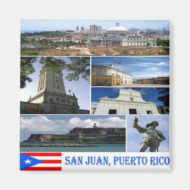 zSR019 PUERTO RICO, Mosaic, San Juan, Fridge Magnet (Front)