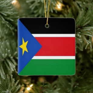 zSS001 SOUTH SUDAN Flag, Africa, Ceramic Ornament
