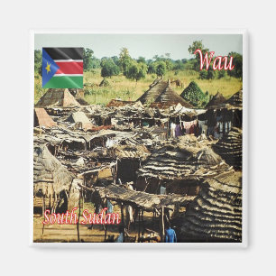 zSS005 WAU, Huts Outside,South Sudan Africa Fridge Magnet