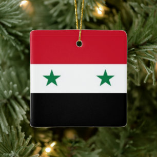 zSY001 Syrian FLAG Syria, Ceramic Ornament