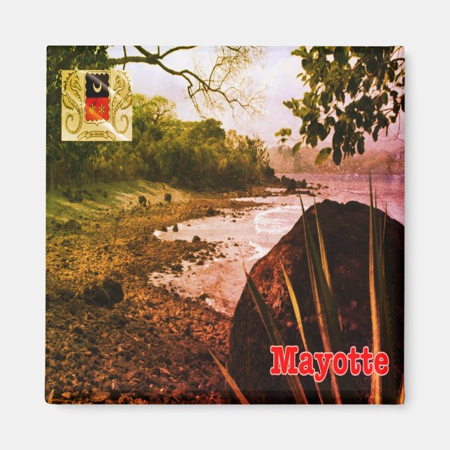 zT003 MAYOTTE, Beach, Africa, Fridge Magnet (Front)