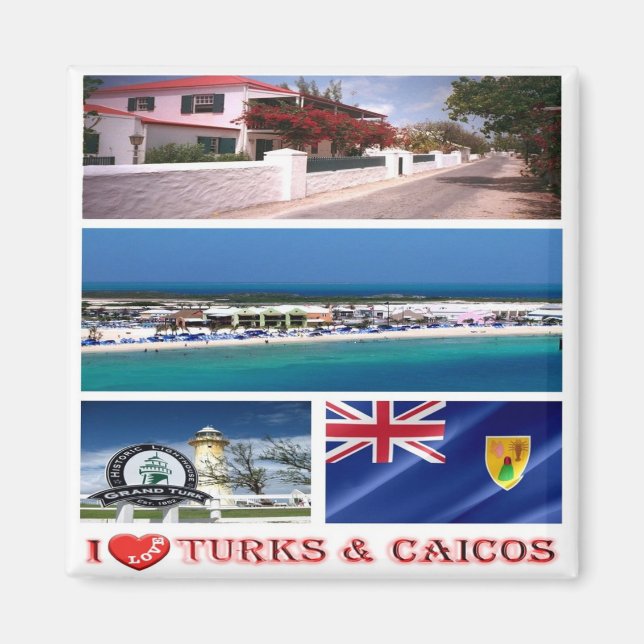 zTC003 TURKS and CAICOS Islands I Love, Fridge Magnet (Front)