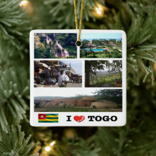 zTG009 TOGO I Love, Mosaic, Africa, Ceramic Ornament
