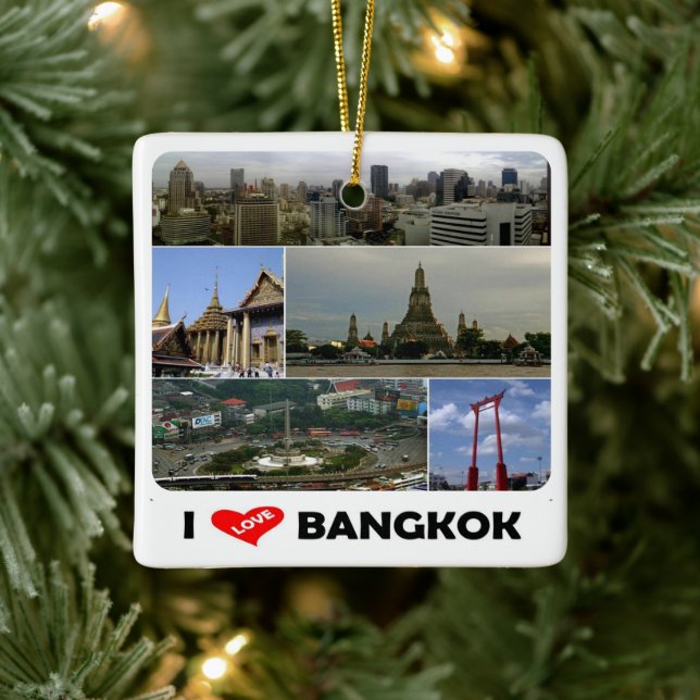 zTH005 i love Bangkok, Thailand, Asia, Ceramic Ornament (Tree)