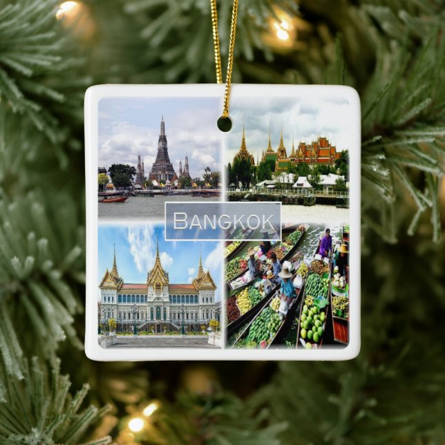 zTH009 collage of BANGKOK, Thailand, Asia, Ceramic Ornament (Tree)