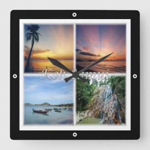 zTH010 KOH SAMUI, Thailand, Asia, Square Wall Clock