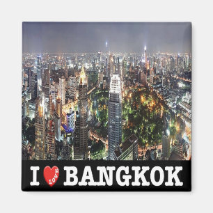 zTH012 i love BANGKOK by night, Thailand, Fridge Magnet