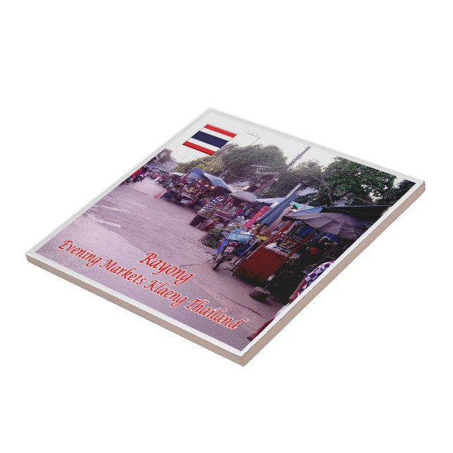 zTH013 RAYONG Evening Markets Klaeng, Thailand, Tile (Side)