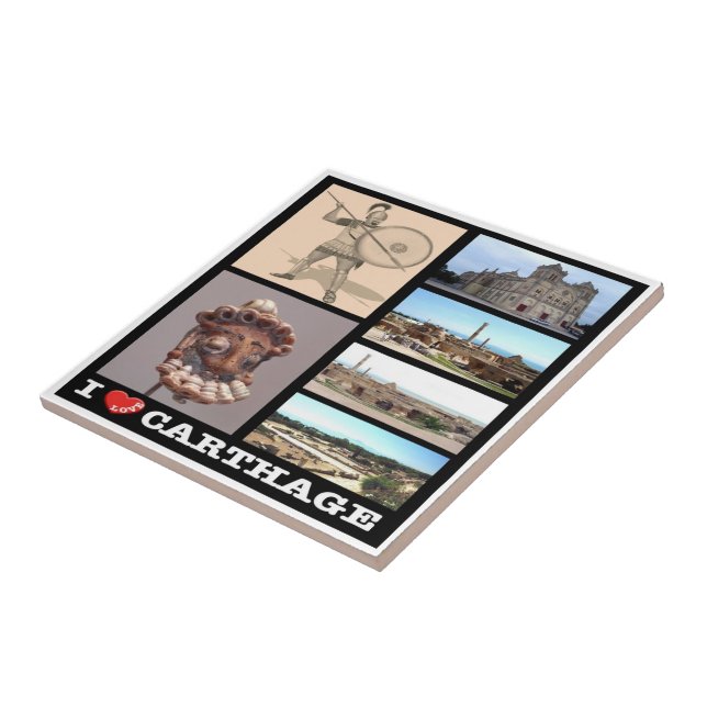 zTN016 CARTHAGE I Love, Mosaic, Tunisia, Tile (Side)