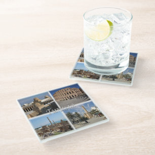 zTN018 TUNISIA, Mosaic, Africa, Glass Coaster