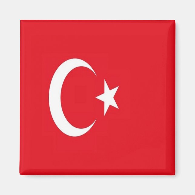 zTR001 TURKISH FLAG TURKEY, Fridge Magnet (Front)