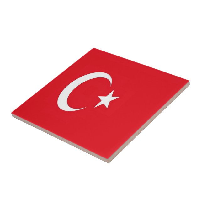 zTR001 TURKISH FLAG TURKEY, Tile (Side)
