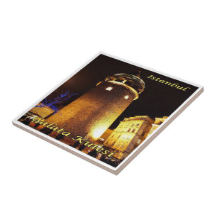 zTR015 ISTANBUL GALATA TOWER by night, Tile