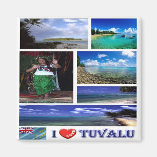 zTV003 TUVALU I LOVE, Mosaic, Oceania, Fridge Magnet