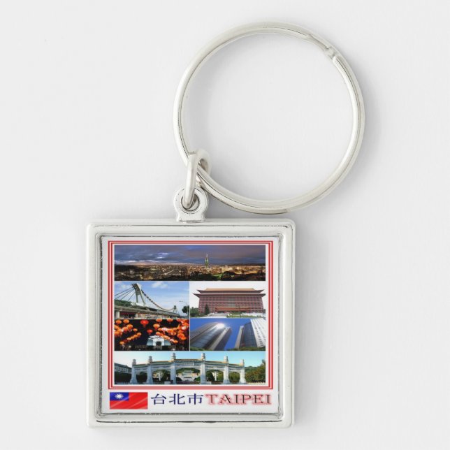 zTW009 TAIPEI, Mosaic, Taiwan Formosa, Key Ring (Front)