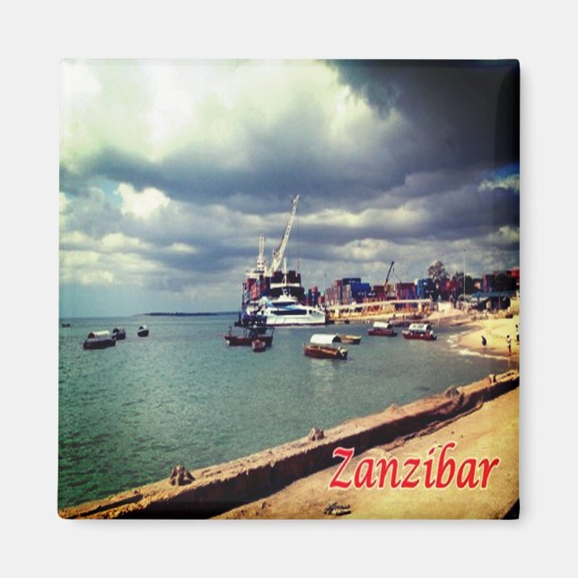 zTZ007 ZANZIBAR, Ferry Docked, Tanzania, Fridge Magnet (Front)