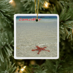 zTZ011 ZANZIBAR, Starfish,Tanzania, Africa, Ceramic Ornament