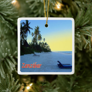 zTZ013 ZANZIBAR, East Coast beach, Tanzania, Ceramic Ornament