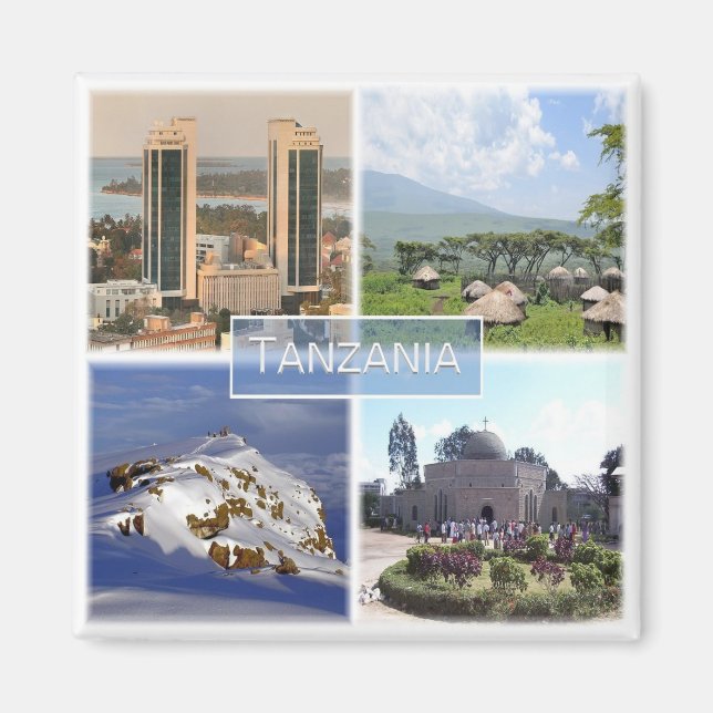 zTZ016 TANZANIA, Mosaic, Africa, Fridge Magnet (Front)