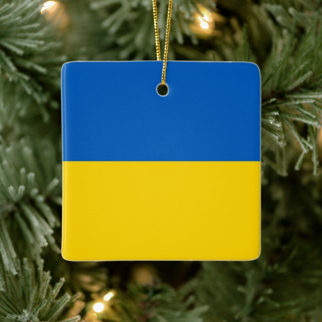zUA001 UKRAINE FLAG ukrainian, Ceramic Ornament (Tree)