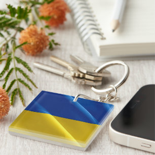 zUA002 UKRAINE waving FLAG ukrainian,  Keychain