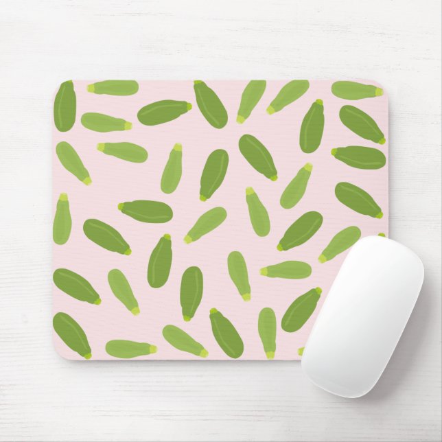 Zucchini Courgette Summer Squash Pattern Mouse Mat (With Mouse)