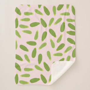 Zucchini Courgette Summer Squash Pattern Sherpa Blanket