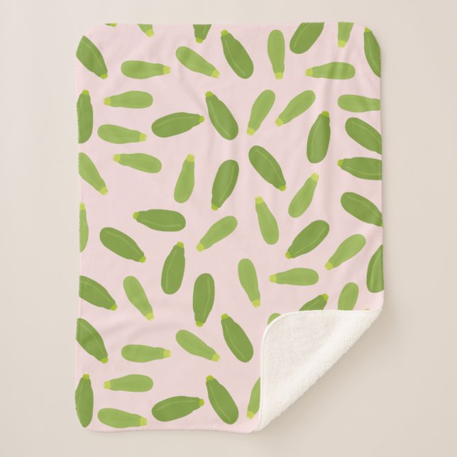 Zucchini Courgette Summer Squash Pattern Sherpa Blanket (Front)