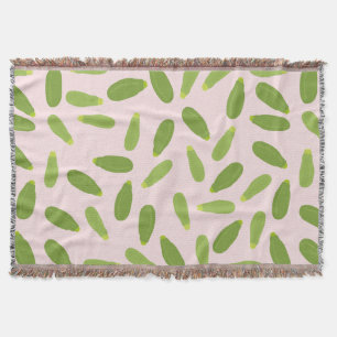 Zucchini Courgette Summer Squash Pattern Throw Blanket