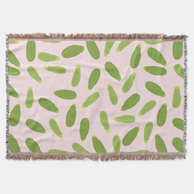 Zucchini Courgette Summer Squash Pattern Throw Blanket (Front)