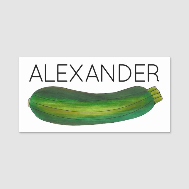 Zucchini Courgette Summer Vegetable Gardener Farm Name Tag (Front)