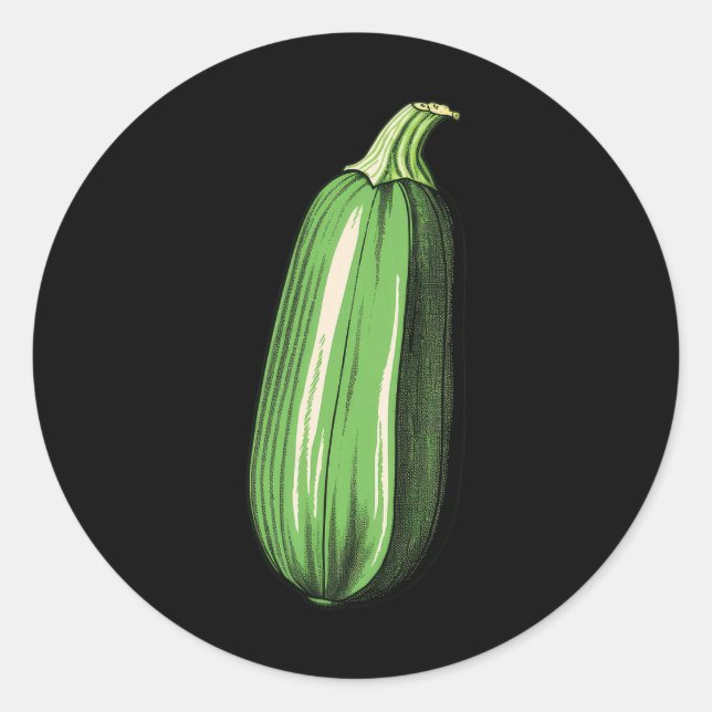 Zucchini Lazy Easy Funny Matching Halloween Costum Classic Round Sticker (Front)