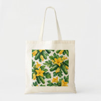 Zucchini Squash Blossoms Botanical Watercolor