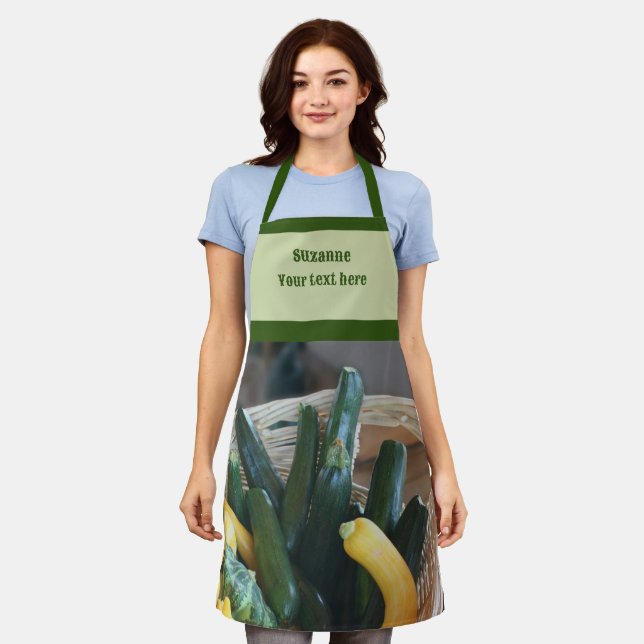 Zucchini Squash Gourds Vegetables Personalised Apron (Worn)