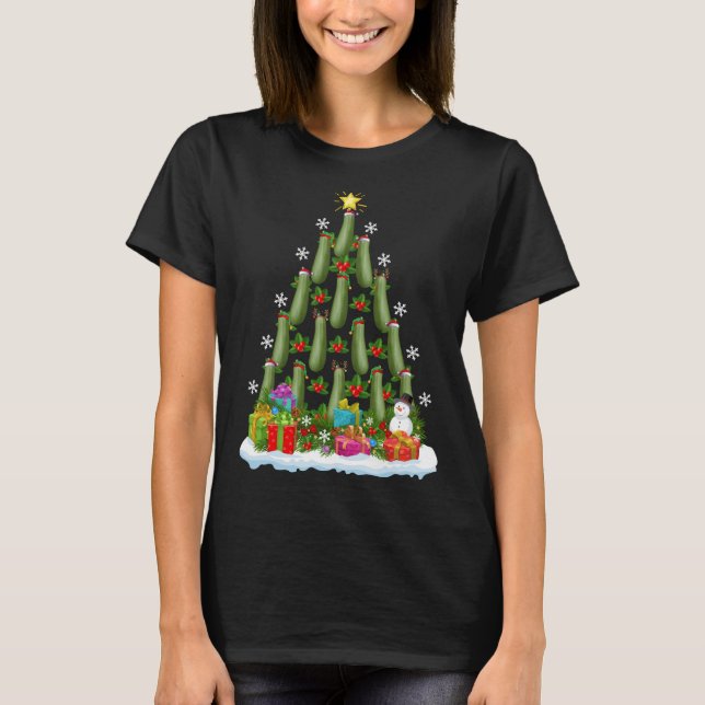 Zucchini Xmas Tree Lighting Santa Zucchini Christm T-Shirt (Front)