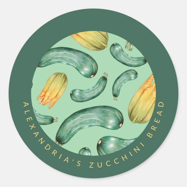 Zucchini | Your Personalised Zucchini Bread Classic Round Sticker (Front)