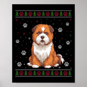 Zuchon Christmas Sweater Xmas Pet Animal Dog Lover Poster