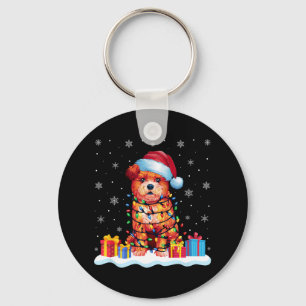 Zuchon Dog Santa Hat Christmas Tree Light Xmas Paj Key Ring