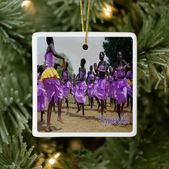 zUG004 UGANDA,Cultural Celebrations, Africa, Ceramic Ornament (Tree)