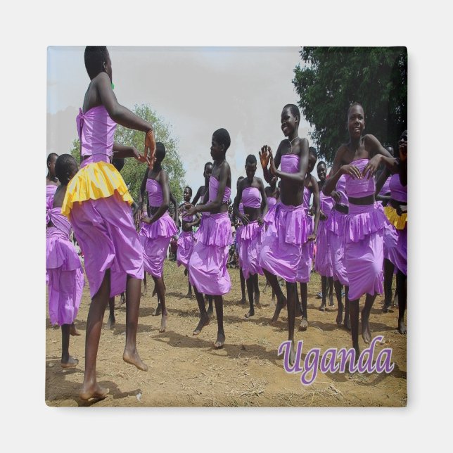 zUG004 UGANDA,Cultural Celebrations, Africa,Fridge Magnet (Front)