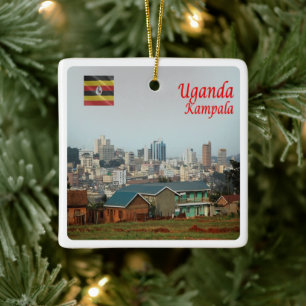 zUG005 KAMPALA, Skyline, Uganda, Africa, Ceramic Ornament