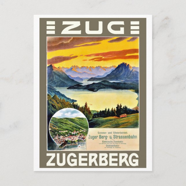 Zug, Zegerberg mountain, Switzerland, vintage Postcard (Front)