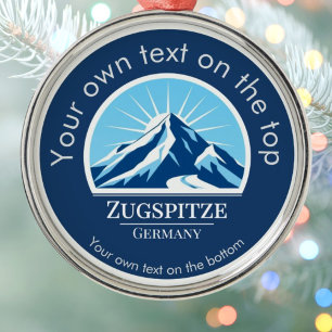 Zugspitze Germany Deutschland ski vacation medal Metal Tree Decoration