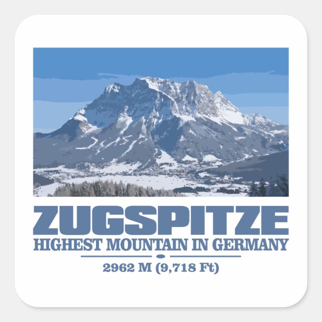 Zugspitze Square Sticker (Front)