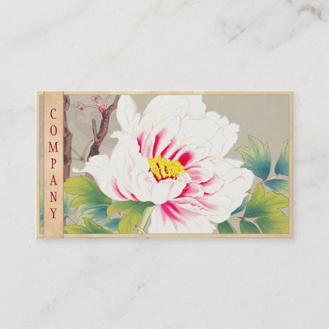 Zuigetsu Ikeda Pink Camellia japanese flower art Business Card (Front)