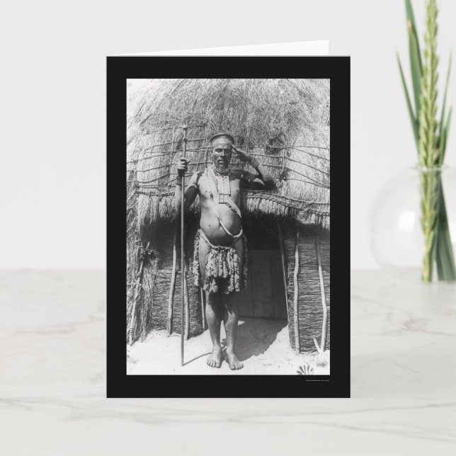 Zulu Chief South Africa 1897 Card (Front)